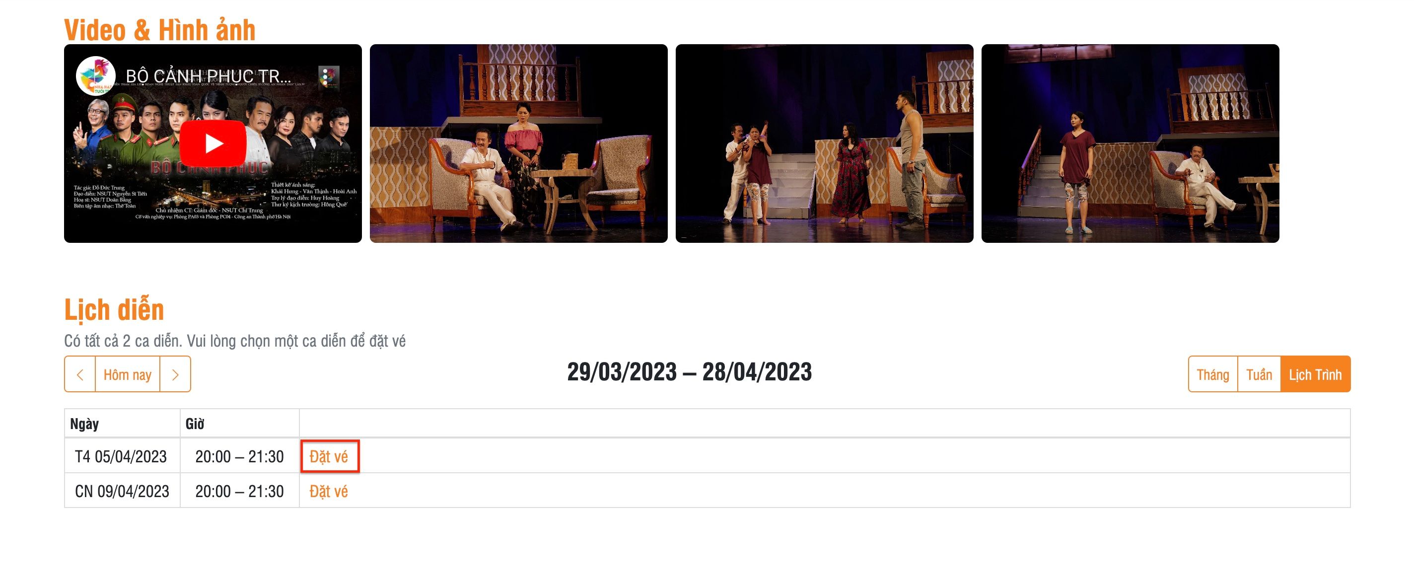 Cách thức đặt vé tham gia sự kiện tại Nhà hát